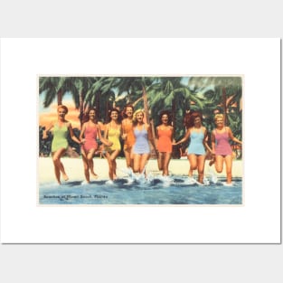 Beauties at Miami Beach, Florida postcard Posters and Art